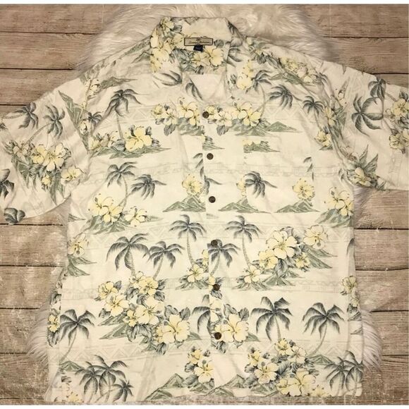 Tommy Bahama Silk Mens Hawaiian Button Front Shirt Tropical Vacation size L Larg - Picture 1 of 5